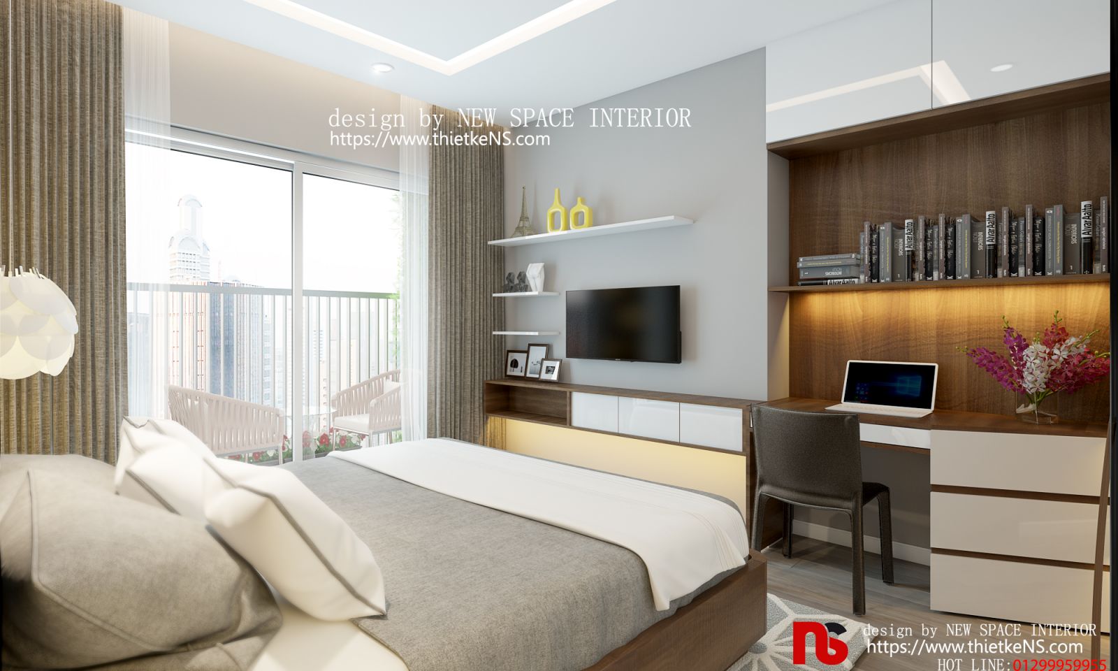 Thiết kế nội thất chung cư phòng ngủ hiện đại, đẳng cấp