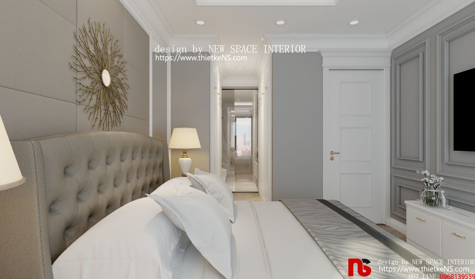 Thiết kế nội thất chung cư khu vực phòng ngủ tại chung cư GoldSeason 01